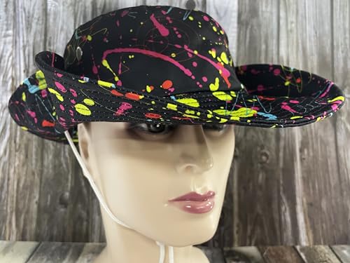 Funny Sun Hat for Men Women Wide Brim Bucket Hat Hiking Boonie Hat Summer Beach Fishing Caps - color: Splatter