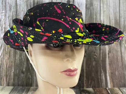 Funny Sun Hat for Men Women Wide Brim Bucket Hat Hiking Boonie Hat Summer Beach Fishing Caps - color: Splatter