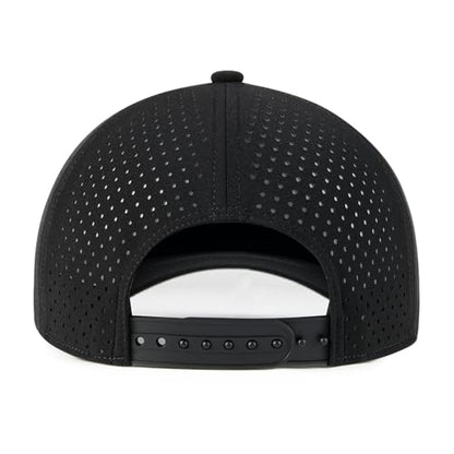 BOTVELA Men Adjustable Snapback Laser Cut Mesh Baseball Cap - color: Black