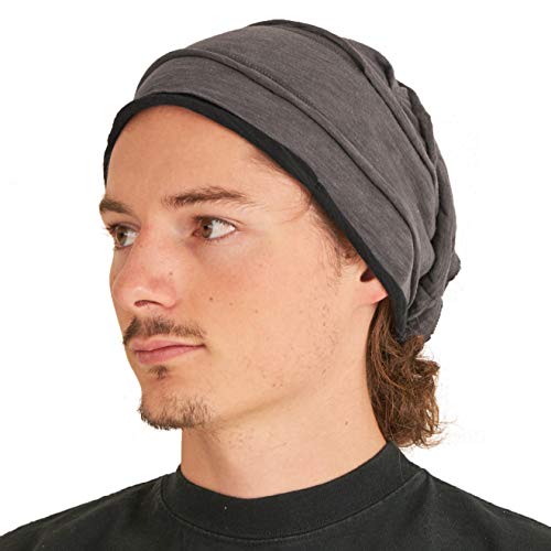 CHARM Mens Womens Slouch Large Big Beanie - color: Dark Gray