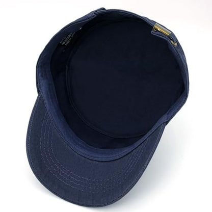 Cadet Hat Flat Top Hats Army Military Caps for Men Women - color: Navy D