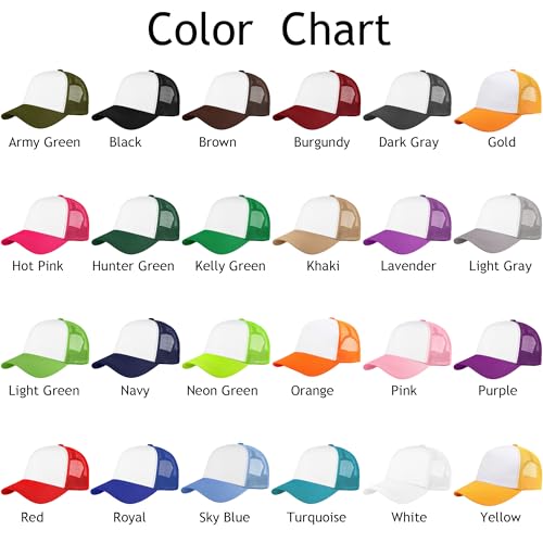 Falari 5-Panel Mesh Baseball Cap, Trucker Hat, Structured Plain Design, Cotton, Adjustable Size - color: 1pk Light Gray