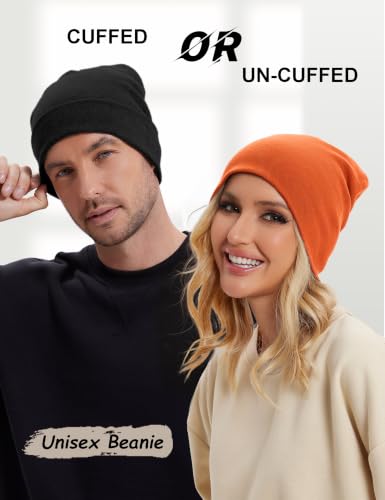 100% Cotton Thin Beanie Hat Women Men Soft Slouchy Chemo Skull Cap - color: 1pc Orange