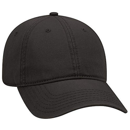 OTTO 6 Panel Low Profile Garment Washed Superior Cotton Twill - color: Black