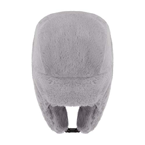 MioCloth Faux Fur Winter Earflap Russian Ushanka Hat - Fur Lined Winter Cap - color: Grey