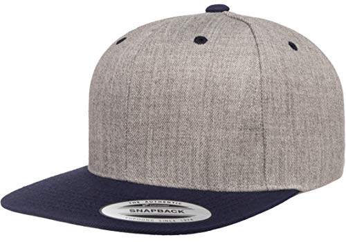 Flexfit Unisex Adult Yp Classics Premium Snapback Cap – 2-Tone - color: Heather/Navy