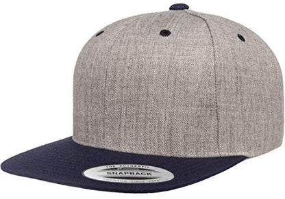 Flexfit Unisex Adult Yp Classics Premium Snapback Cap – 2-Tone - color: Heather/Navy