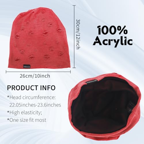 Ruphedy Men Slouchy Beanie Summer Long Oversize Thin Lightweight Skull Cap B011h - color: B405-rose, size: One Size