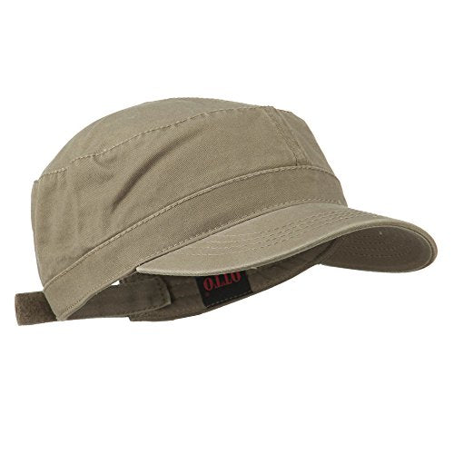 Garment Washed Adjustable Army Cap - color: Dark Khaki
