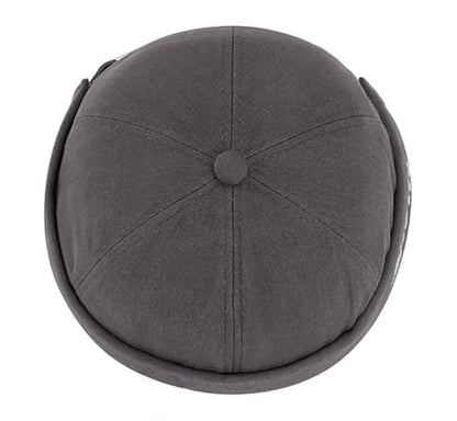 DIYDECAL Retro Brimless Skullcap Hat Docker Cap,Sailor Worker Hat Beanie Hat for Mens - color: Grey