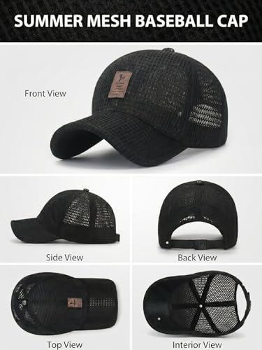 Utrum Lightweight & Breathable Baseball Cap for Summer Mesh Hat Men Trucker Women Running Golf Sports Cool Flat Cold - color: Blue-b