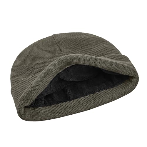 American Trends Thermal Fleece Lined Winter Beanie for Men Women Cold Weather, Warm Knit Skull Cap for Outdoor Activities - color: Dark Grey