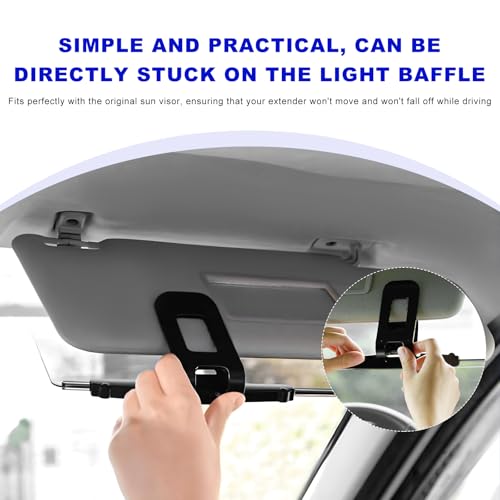 DXNQ Sun Visor for Car, HD Anti-Glare Polarized Sunshade Extender Clip on Auto Sun Visor, Adjustable Vehicle Sun Shade Extension Protect from Sun Glare Snow Blindness UV Rays - size: 1 PCS