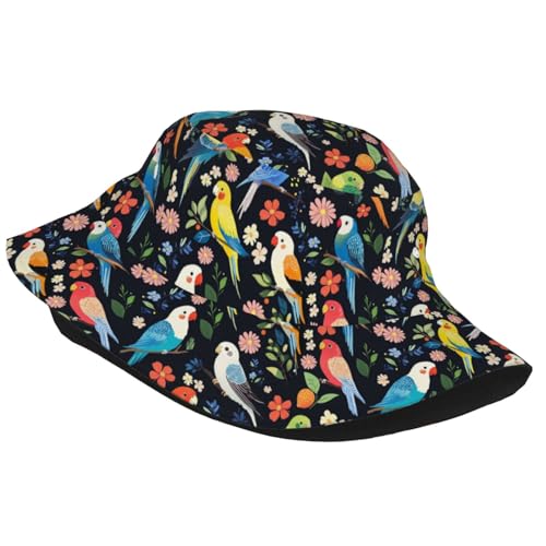 Bucket Hat Unisex for Men Women Cute Funny Fashion Fishing Hat Trippy Art Casual Fisherman Cap - color: Bird