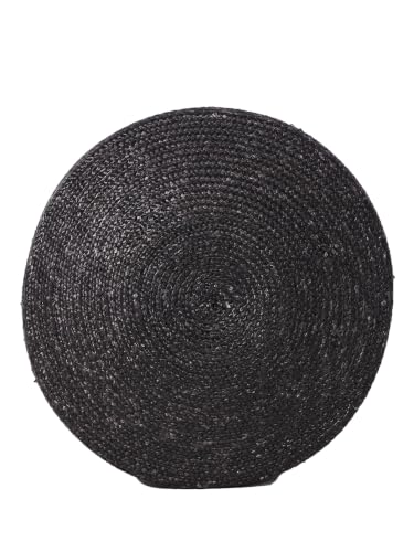 HIMESPORT Straw Pillbox Hats for Women Ladies Elegant Wedding Formal Church Tea Party Cocktail Hat - color: Black