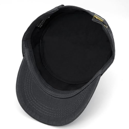 Cadet Hat Flat Top Hats Army Military Caps for Men Women - color: Gray D
