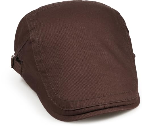 Initlove Mens Newsboy Cap Cotton Ivy Hat Beret Hats for Driving - color: B Coffee