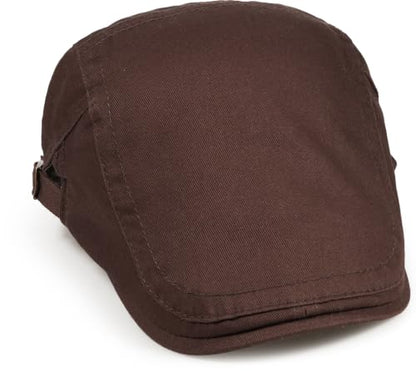 Initlove Mens Newsboy Cap Cotton Ivy Hat Beret Hats for Driving - color: B Coffee