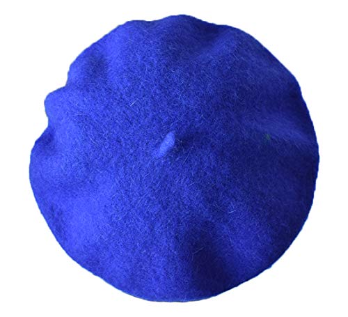 Kids Girls Boys Solid Color Classic French Style Beret Beanie Hat - color: Royal Blue