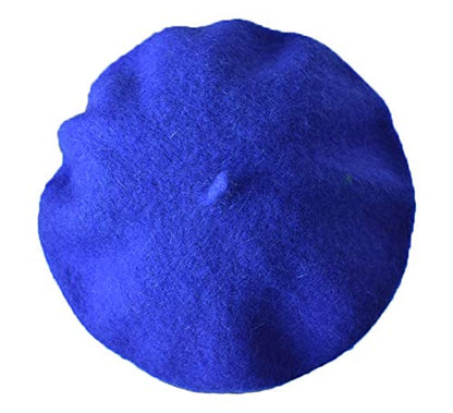 Kids Girls Boys Solid Color Classic French Style Beret Beanie Hat - color: Royal Blue