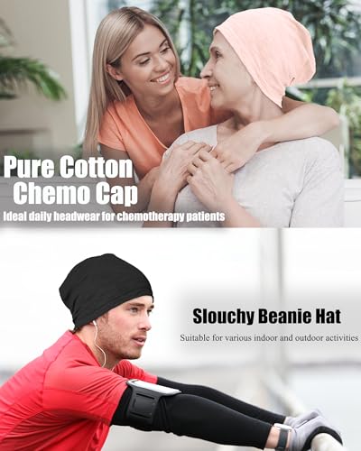 100% Cotton Summer Beanie for Men Women, Thin Soft Slouchy Beanies - color: 1pcs-pink, size: Medium