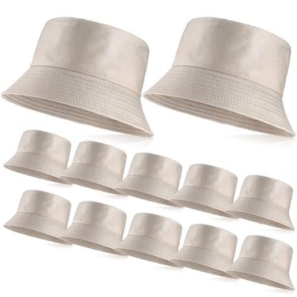 12/24/36 Pcs Bucket Hats for Men Women Bulk - color: Beige, size: Medium