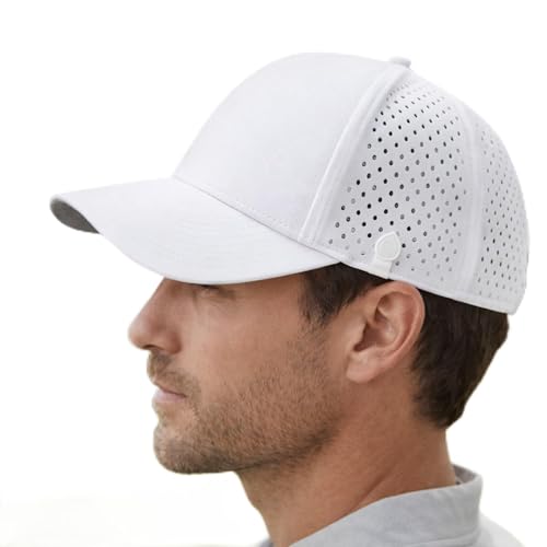 UVCoolix™ Cooling Sweatband Baseball Cap for Hot Weather,Breathable Sun Protection,Water-Resistant Golf Performance Hat - color: White, size: Medium-Large