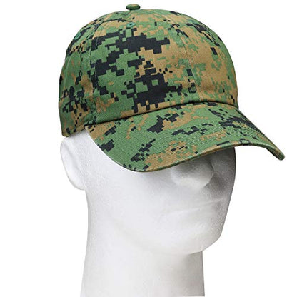 Falari Classic Baseball Cap Dad Hat 100% Cotton Soft Adjustable Size - color: Camouflage - Green Digital