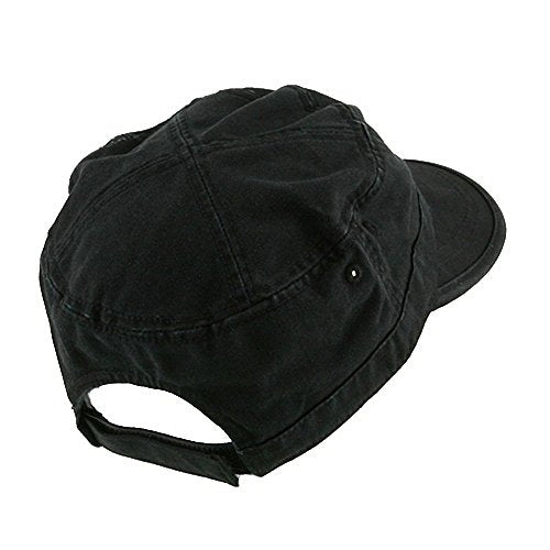 Wholesale Enzyme Washed Cotton Army Cadet Castro Hats - color: Black