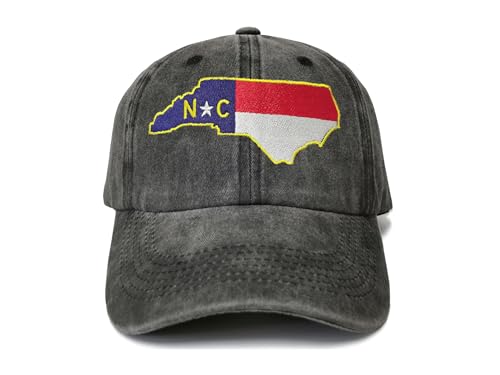 America State City Flag Hats - color: North Carolina Flag (Washed Black)