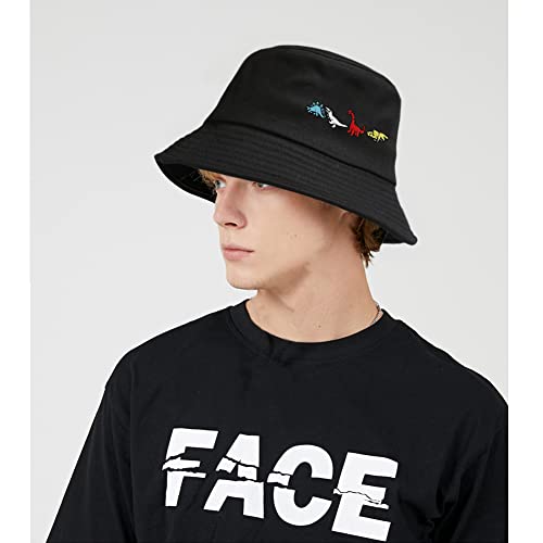 Unisex Bucket Hat Summer UPF 50+ Sun Protection Outdoor Beach Fishing Travel Hiking Hat - color: Dinosaur Embroidery