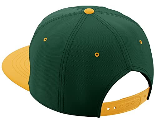 Daxton Classic Snapback St.Patrick Day 3D Lucky Clover Flat Bill Visor Hat - color: Hunter Green Gold, style: Lucky