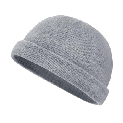 Croogo Beanie Docker Cap Rolled Cuff Brimless Hat Worker Sailor Skullcap - color: Ct49-gray
