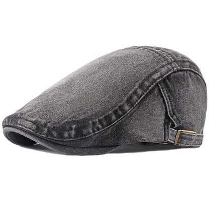 2 Pack Mens Denim Cotton Newsboy Cap Ivy Gatsby Driving Hunting Cabbie Hats - color: 2 Pack-g