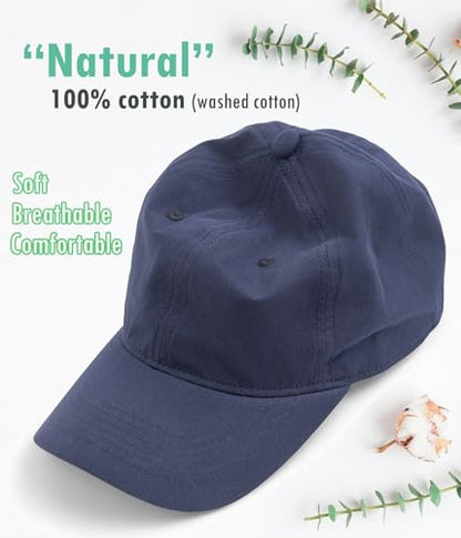 Hot Summer Baseball Cap, 35% Thinner Cotton Dad Hat Lightweight - color: Navy