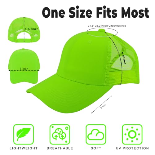 ZH 12 Pack Mesh Trucker Hats, Bulk Baseball Caps for Men and Women, Trucker Cap Wholesale - color: Light Green