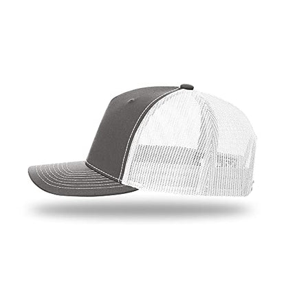 Richardson 112FP & 112PFP Classic Fit Five-Panel Snapback Trucker Cap |OSFM - color: Charcoal/White