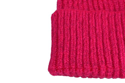 Seamless Beanie Cap, Acrylic Unisex Winter Beanie - color: Pink