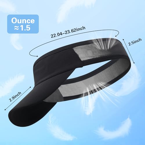 HH HOFNEN Sports Sun Visor Unisex Cooling Cap Lightweight Stretchy Packable - color: #1 Black