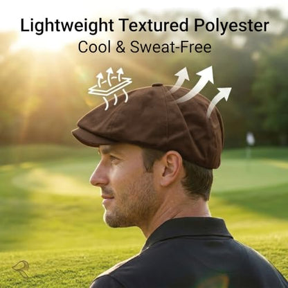 ZLYC Newsboy Cap for Men Summer Flat Cap Lightweight Beret Hat - color: Plain Coffee
