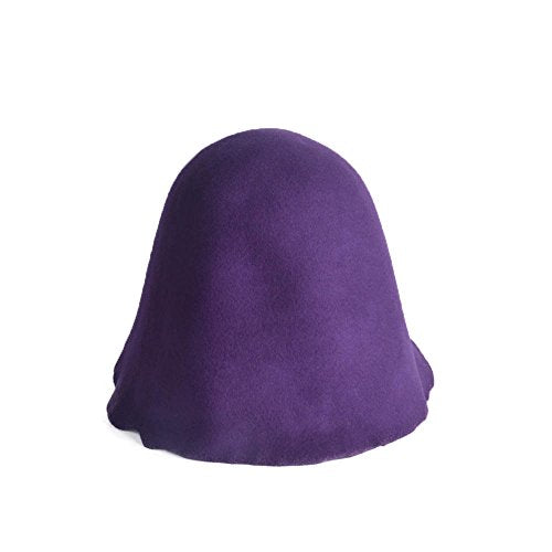 Wool Felt Cone Cloche Hood Millinery Hats Fascinators Block Base Body B107 - color: #7 Purple