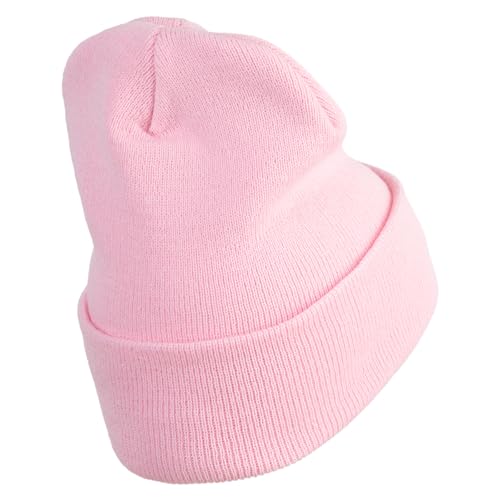 e4Hats.com 12 inch Cuffed Knit Long Beanie - color: Baby Pink