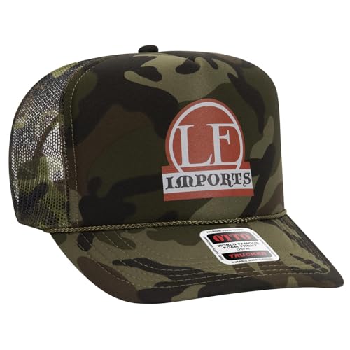 OTTO Cap 5 Panel High Crown Foam Front Mesh Back Trucker Hat, One Size - color: 0703cpb