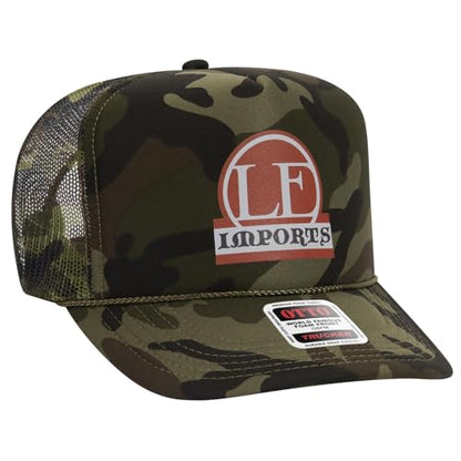 OTTO Cap 5 Panel High Crown Foam Front Mesh Back Trucker Hat, One Size - color: 0703cpb