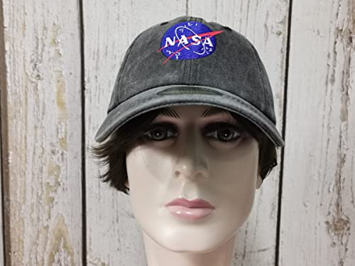 Embroidered Baseball Caps for Men and Women - color: Nasa (Washed Black)