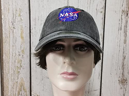 Embroidered Baseball Caps for Men and Women - color: Nasa (Washed Black)