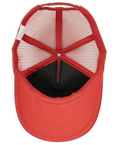 Gelante Polyester Foam Front, Mesh Back 5 Panel Sublimation Trucker Baseball Cap Snapback Hat - color: Red