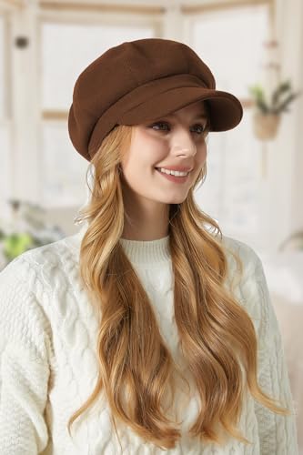 Sumolux Women Beret Newsboy Hat French Cap Classic Winter - color: Coffee