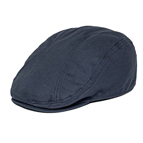 BOTVELA Men Cotton Twill Newsboy Flat Hat Fitted Cap - color: Dark Gray, size: 7 7/8