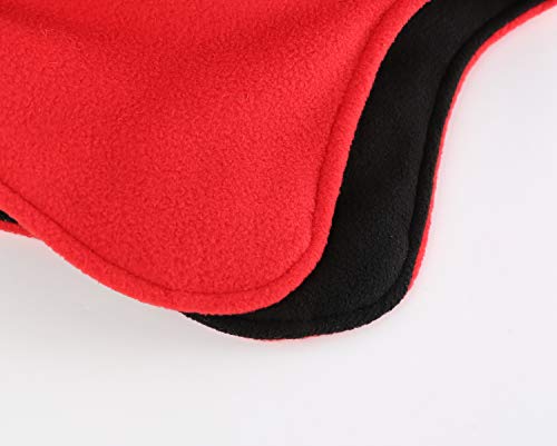 Home Prefer Mens Womens Warm Fleece Beanie Earflap Winter Hat Outdoor Winter Cap - color: Red